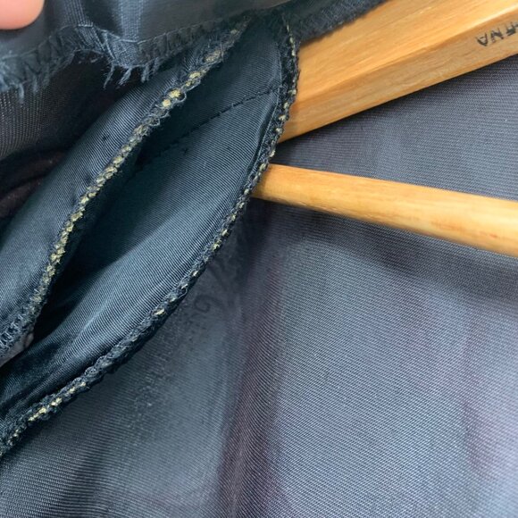 Vtg Velvet Blazer Jacket Très Paquette Byer M Black Green Gold Shoulder Pads 80s - Picture 7 of 13